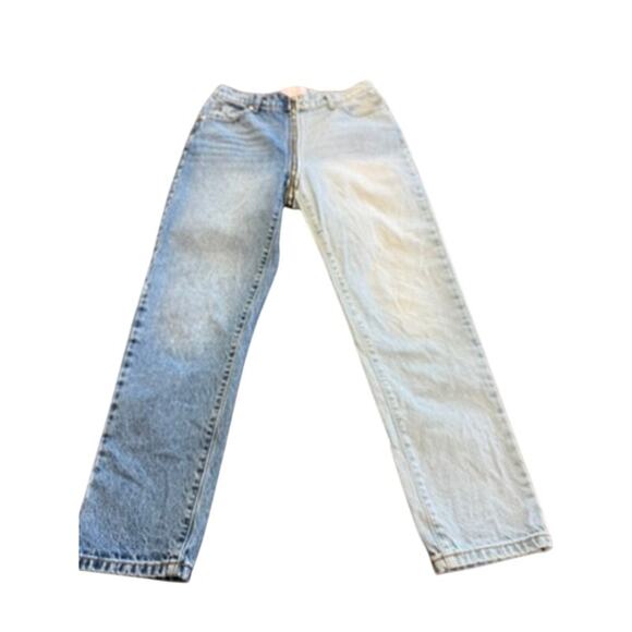 "REVICE" Two Tone Denim Retro Jeans SZ 28, 70s Vibe Hippie 100% Cotton 80s Mall - Picture 1 of 12